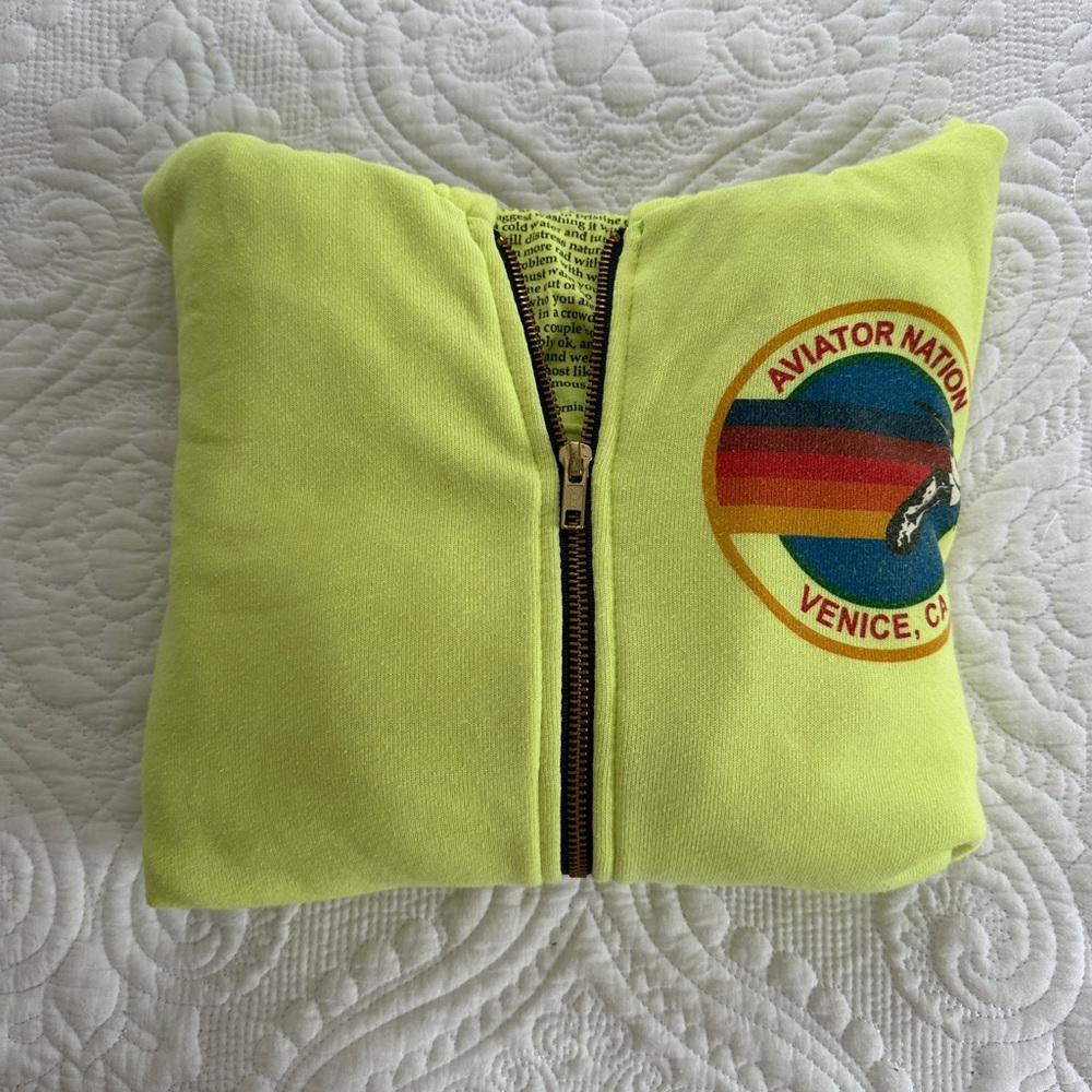 Aviator Nation Zip Up Neon Yellow